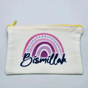 Bismillah Canvas Zipper Pencil Bag Makeup Bag Pouch Bag Handmade NWT
